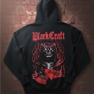 BlackCraft Black Faithless Full Zip Hoodie Featuring A Crowned Skeleton Reaper